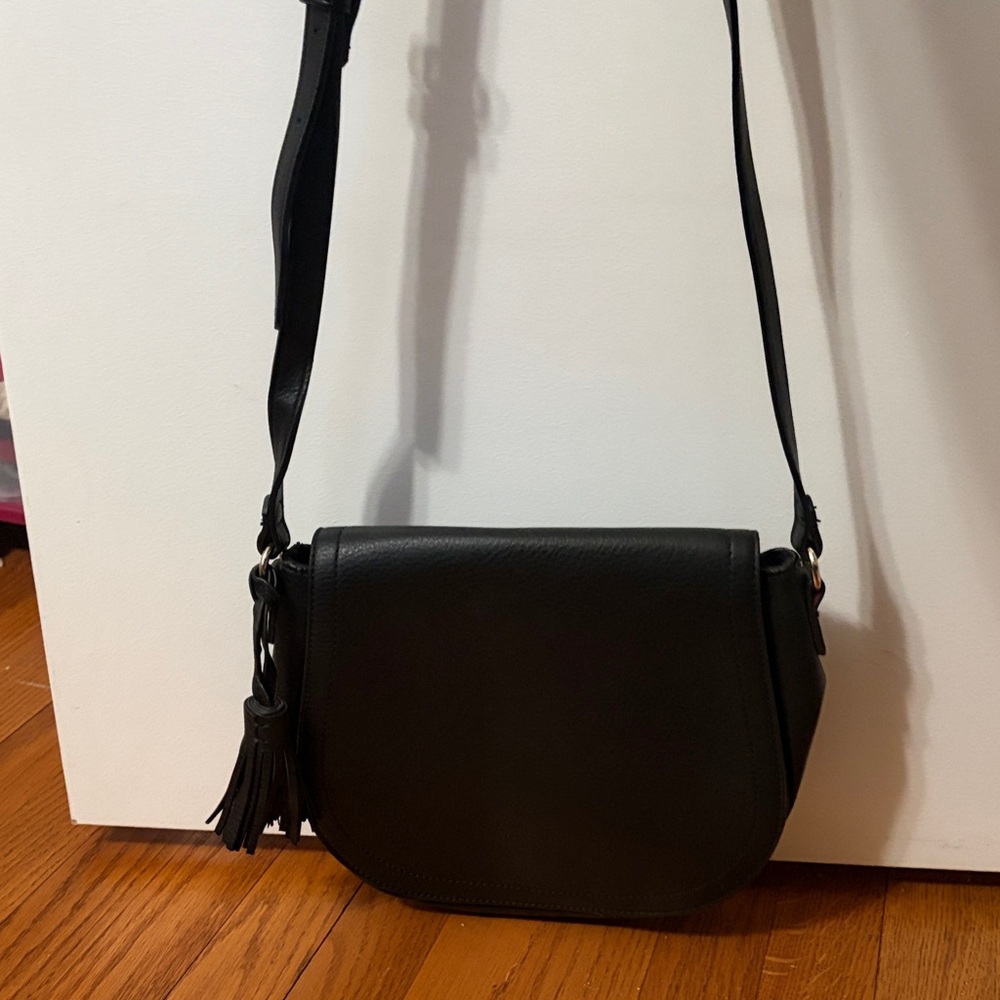 Black Leather Crossbody Bag